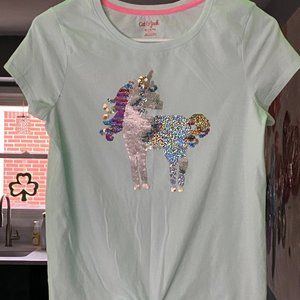 Girls Size 14/16 Unicorn Flip Sequin Front Tie